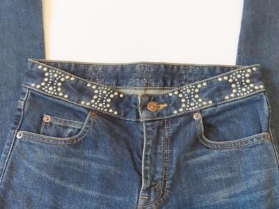 CELINE Clean Dark Union Wash Denim Neo Skinny Jeans Size 24