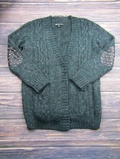 Elizabeth & James Womens Size Large Green Wool Blend Elbow Patch Lamb Leather