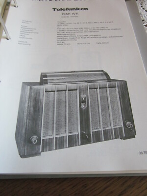 Schaltplan N Radio Telefunken 8001 WK, 1938 | eBay