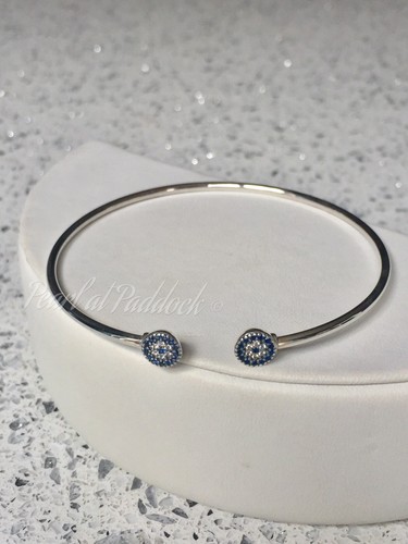 Neu Sterling Silber Blaues Auge Armreif Armband 925 - Bild 2 von 6