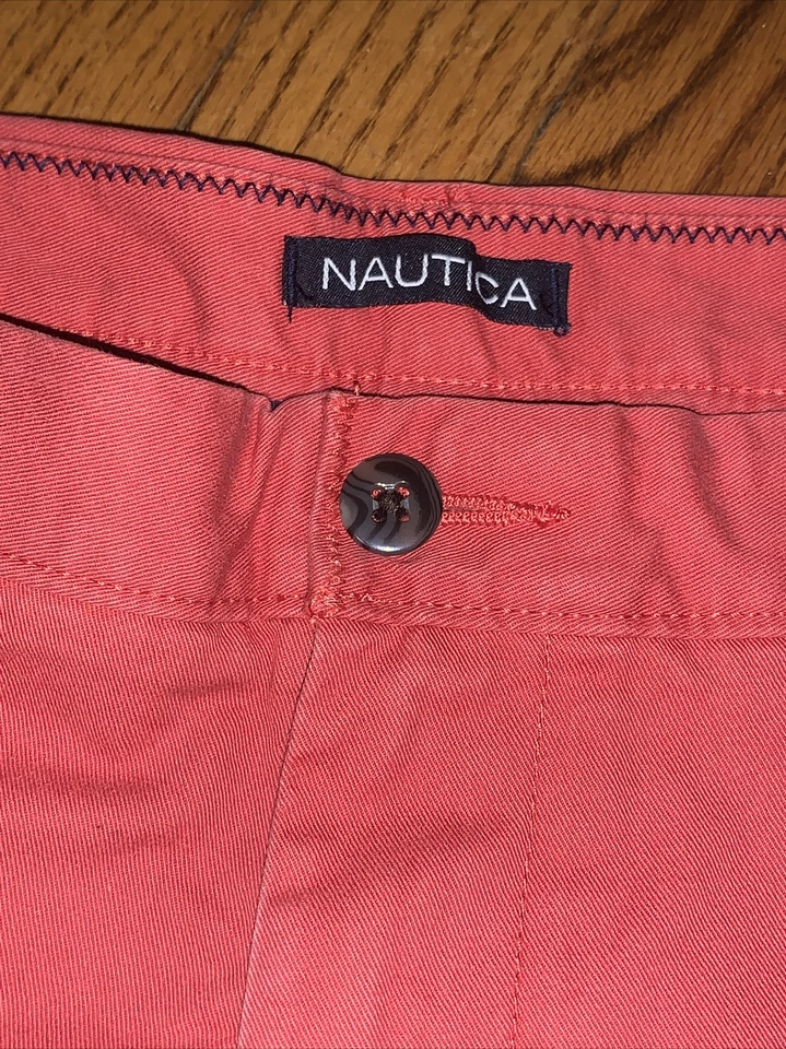 NAUTICA Salmón Naranja Para Hombre Vestido Informal Caqui Diseñador Pantalones Talla 38 X 32 ❤️tb75 Foto 2 de 4