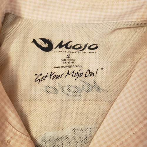 Mojo Sportswear Short Sleeve Fishing Shirt Mens Small Vented Plaid Tan - Picture 6 of 8