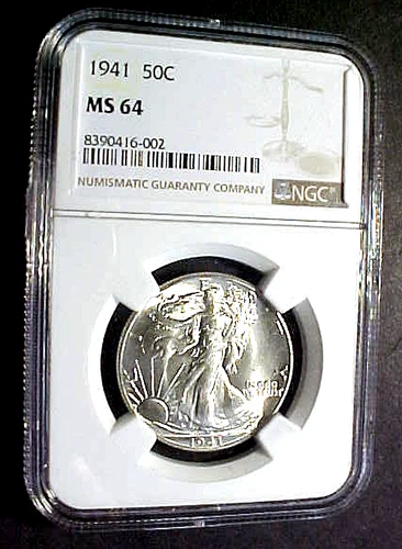1941 WALKING LIBERTY HALF DOLLAR.....NGC MS64.....MIN. BID .01 & NO RESERVE!