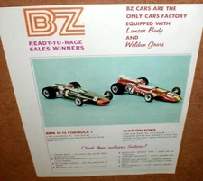 BZ Ready-to-Race Slot Cars Full Color PHOTO COPY of Dealer Sales Flyer ONLY
