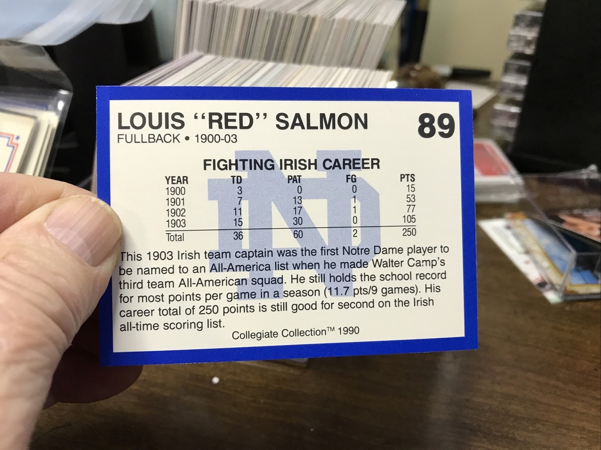 LEWIS “RED” SALMON 1990 Collegiate Collections Notre Dame Football