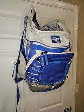 Rawlings Softball Backpack Baseball Blue Gray Silver  Rare / Discontinued 