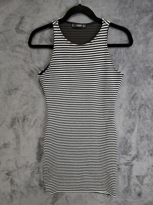 Mango Basics Women's 4 Black Striped Sleeveless Pullover Dress