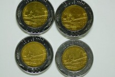 N° 4 monete da 500 lire bimetalliche millesimo 1990  errori di conio.