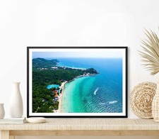 Tropical Beach & Sea on a Sunny Day Poster Premium Quality Choose your Size