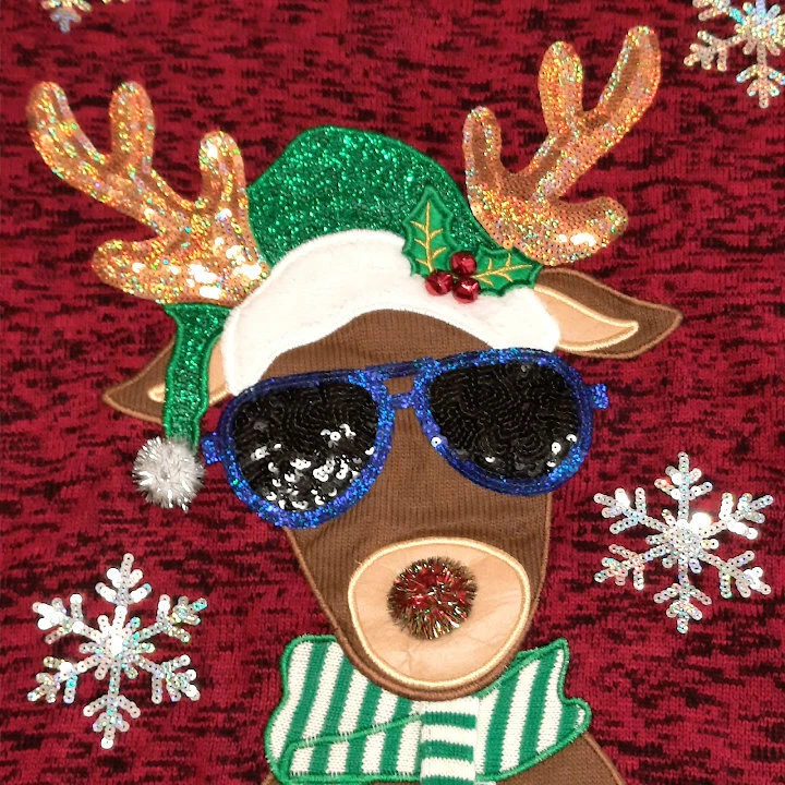 United States Sweaters Holiday Size 1X Reindeer Ugly Christmas Sweater
