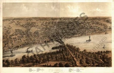 Panoramic Map of Peoria Illinois 16x24