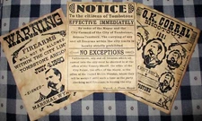 WYATT EARP Tombstone & OK Corral Old West Wanted Posters 8.5 X 11