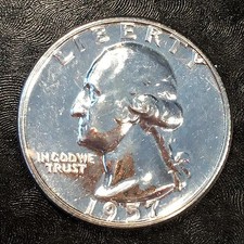 1957 Silver Washington Quarter - Nice Proof - High Quality Scans #F327