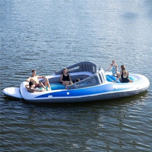 New Inflatable Floating Water Row Bed Island 6 Person Pirate Pool Rafts Floats🔥 - Picture 8 of 24
