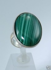 Quality Silver ring set with Malachite - sterling  high quality jewelry