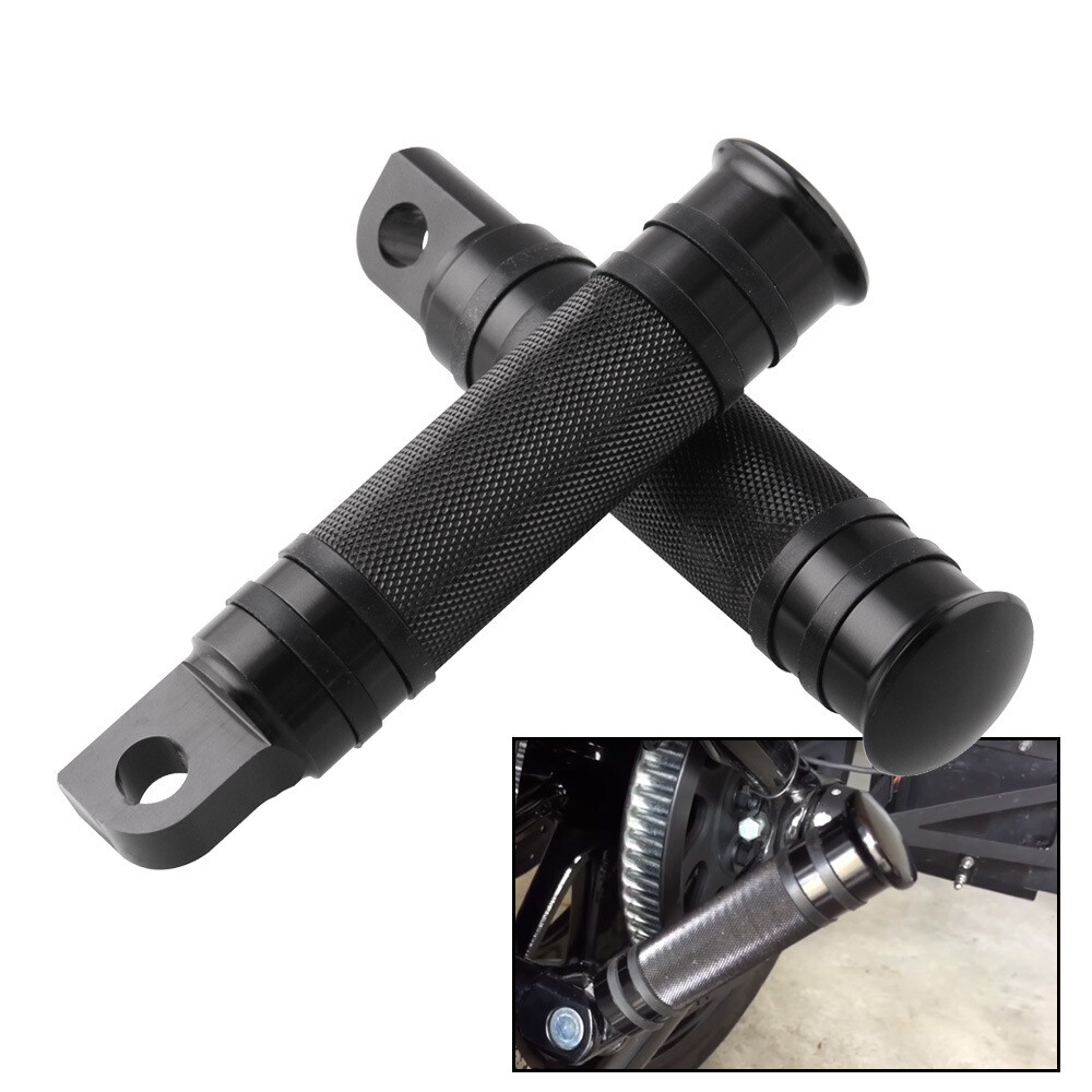 Black Rear Front Foot Pegs For Harley Touring Sportster Softail Dyna
