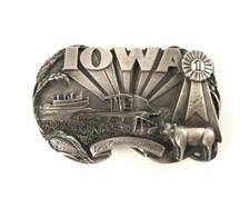 Iowa 1985 Commemorative Siskiyou Belt Buckle, First Place Ribbon LImited Edition