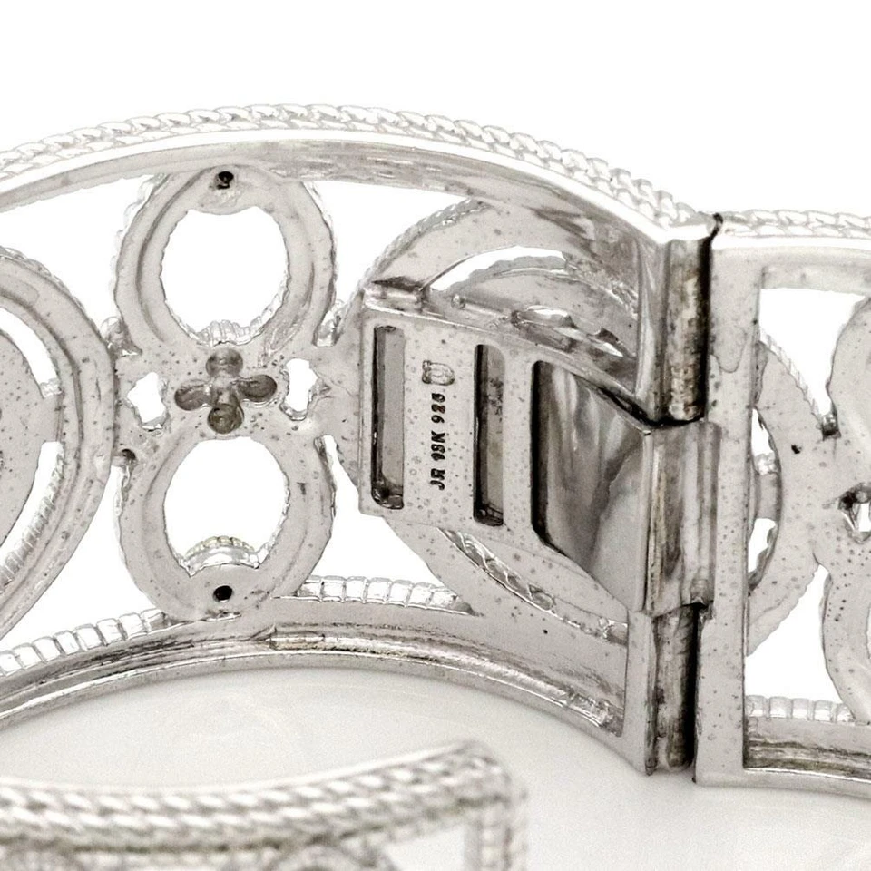 Brazalete Judith Ripka Diamante Plata 925 Oro 18k Etrusco Ancho Elegante Foto 3 de 4