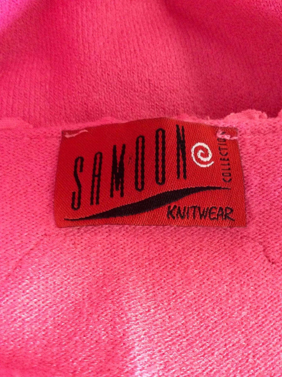 SAMOON PINK LACE TRIM CAMISOLE TOP LONG SLEEVE CARDIGAN SIZE 16