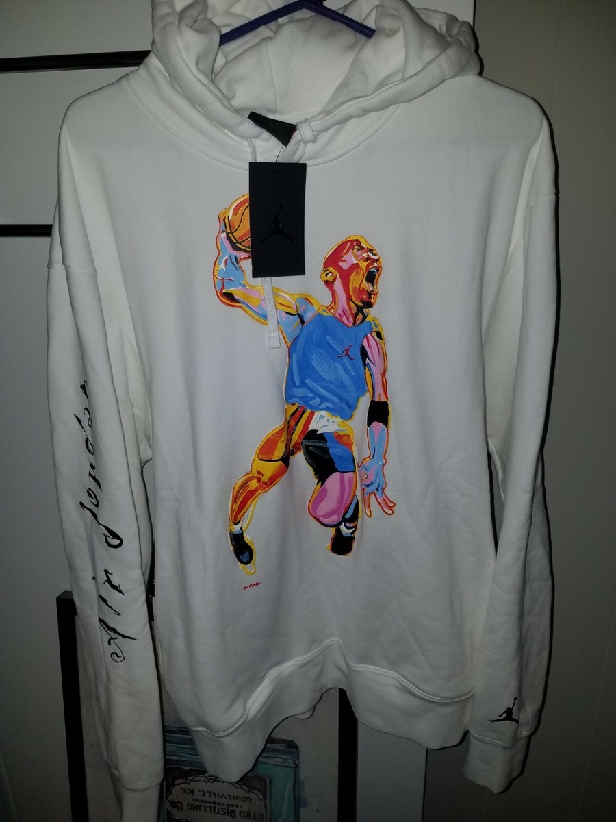 Nike Air Jordan Hoop Heroes Fleece Hoodie Men's Sz M White (CW0894