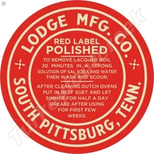 Lodge MFG. Co. Red Label 11.75" Round Metal Sign