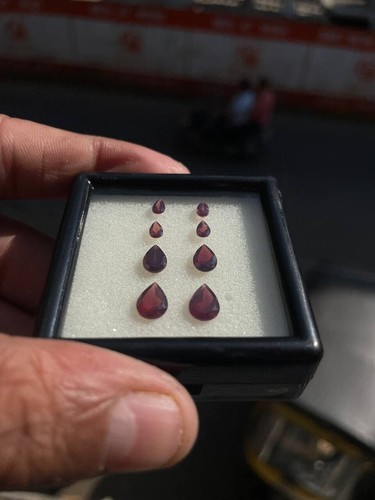 Pear Shape Lab Created Ruby Gemstone Fancy Loose Gemstone For Necklace. - Picture 11 of 13