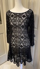 Free People Lace Dress Size 8 Whimsigoth Bracelet Sleeve See through