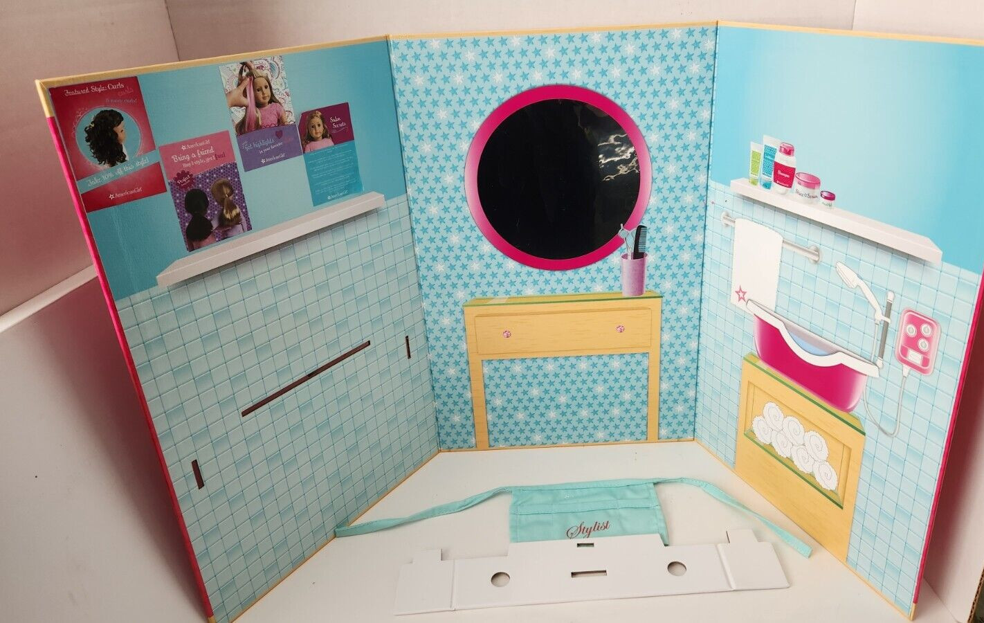 2015 American Girl Doll Hair Salon Scene~ Set Backdrop  Two 