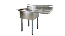 EKS Commercial Utility & Prep Sink Stainless Steel w/ Backsplash Drainboard