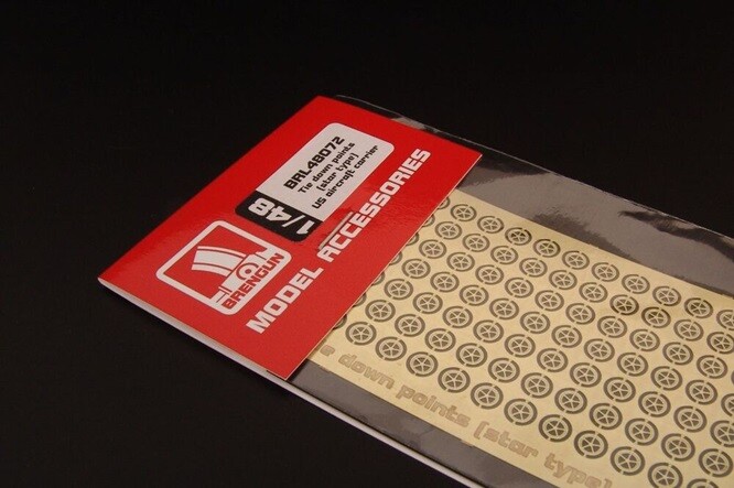 Brengun BRL48072 - 1/48 Tie Down Points (Star Type) US Aircraft Carrier Etch Set
