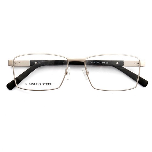 Moda Hombre Rectangular Acero Inoxidable Capaz RX Anteojos Marco Gafas 55-17-145 - Imagen 16 de 18