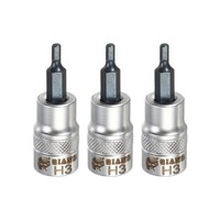 "FüR 3Pcs H3 3/8\" Antrieb 1.97\" LäNge S2 Stahl Bit CR-V SteckschlüSsel"