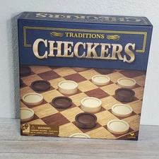 Traditions Checkers Board Game Set Classic Tabletop Games