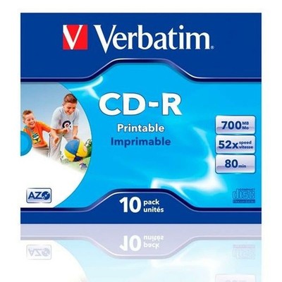 Verbatim Verbatim 43325 AZO 52x Printable CD-R - Jewel Cased 10 (CD) (UK IMPORT)
