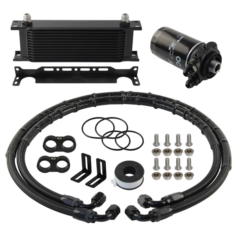 AN8 13 Row Oil Cooler Kit Thermostatic Oil Filter For Golf MK6 GTI EA888 Gen2 - Image 3 of 4