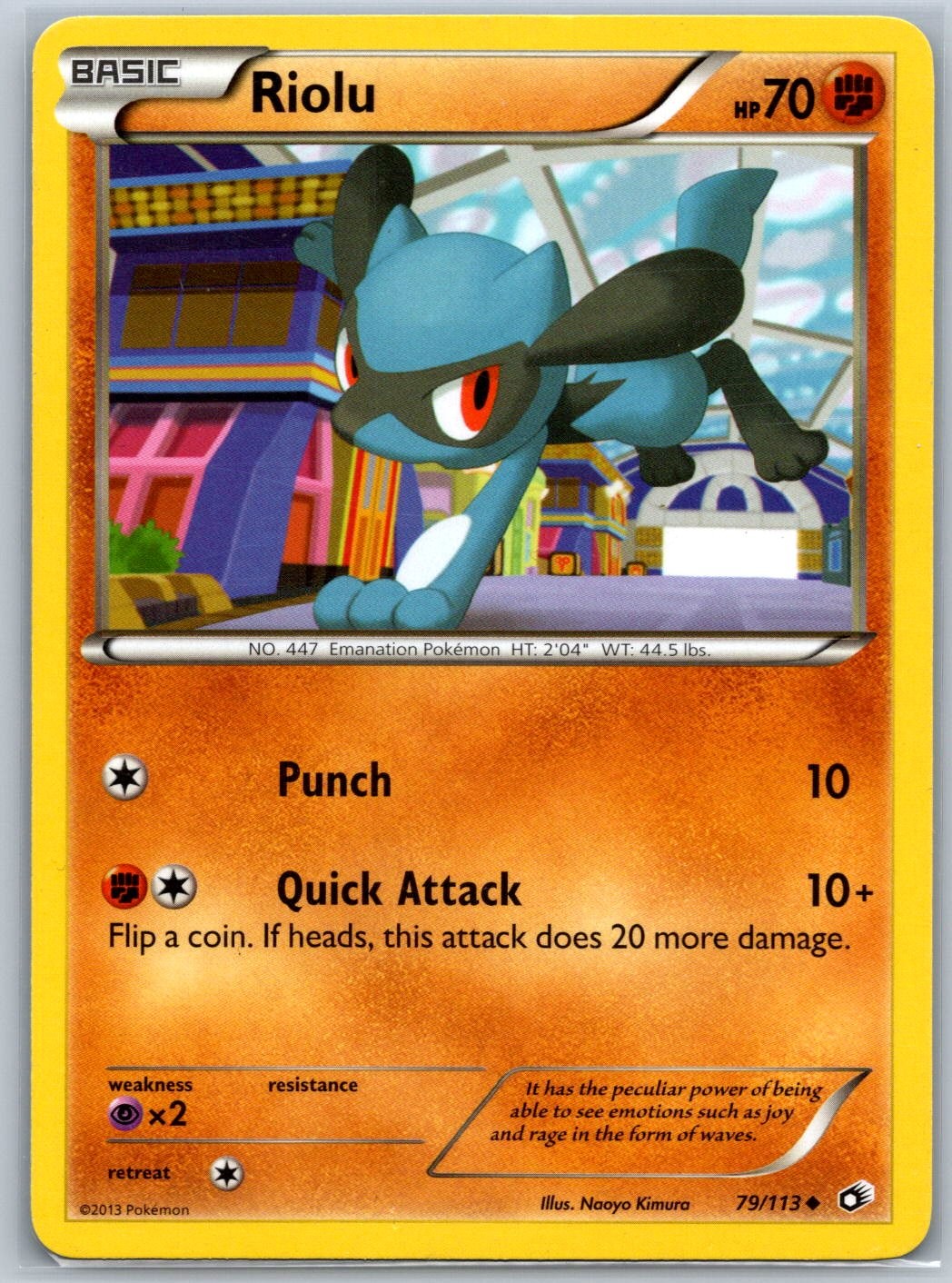 Riolu Legendary Treasures 79/113 MP-LP Pokémon Card