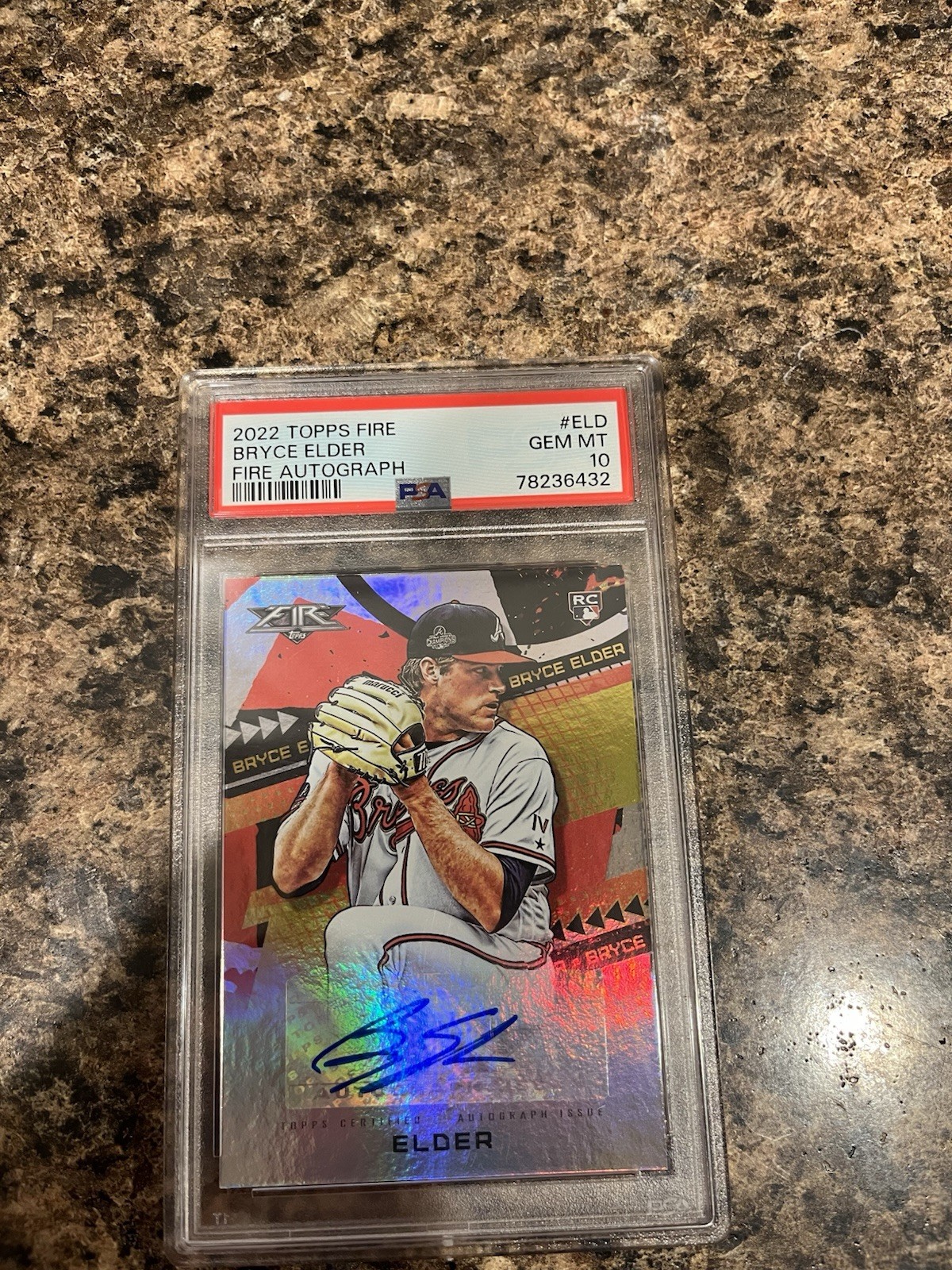 2022 Topps Fire Bryce Elder Fire Auto PSA 10 Gem Mint Rookie RC