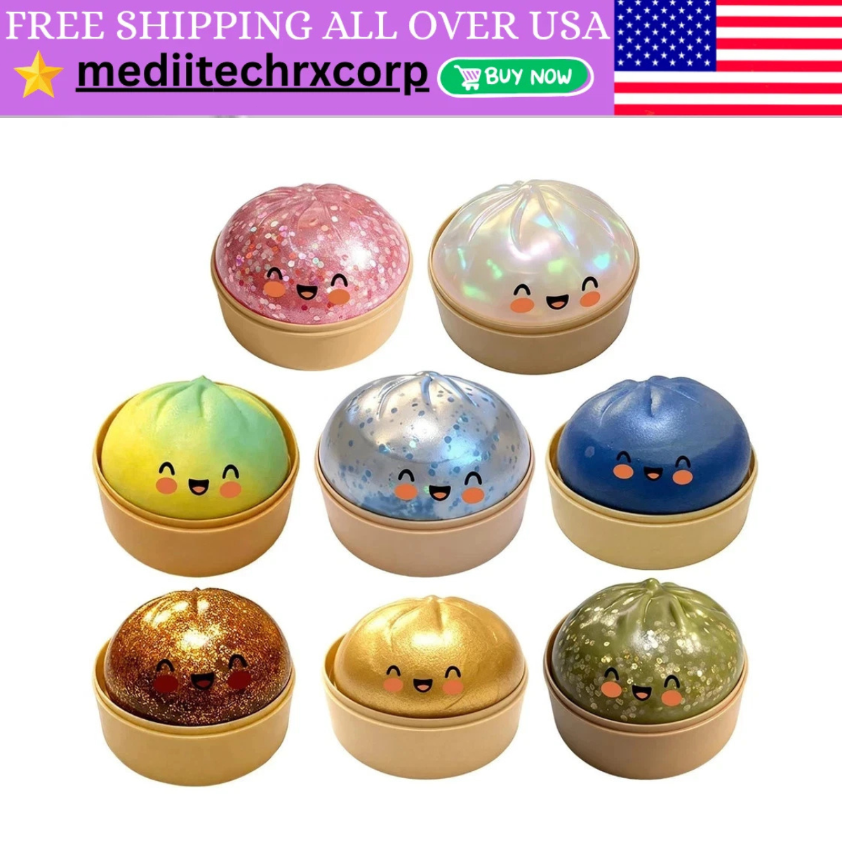 Five Below Mystery Squishy Bun Dumpling RARE GLITTER Limited Edition