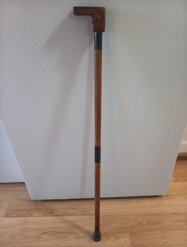 Vintage Hand Carved And Painted Wooden Walking Stick, Cane