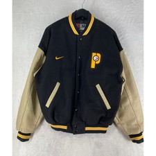 Vintage Nike Pittsburgh Steeler Jacket Mens MediumLetterman Varsity Wool Leather