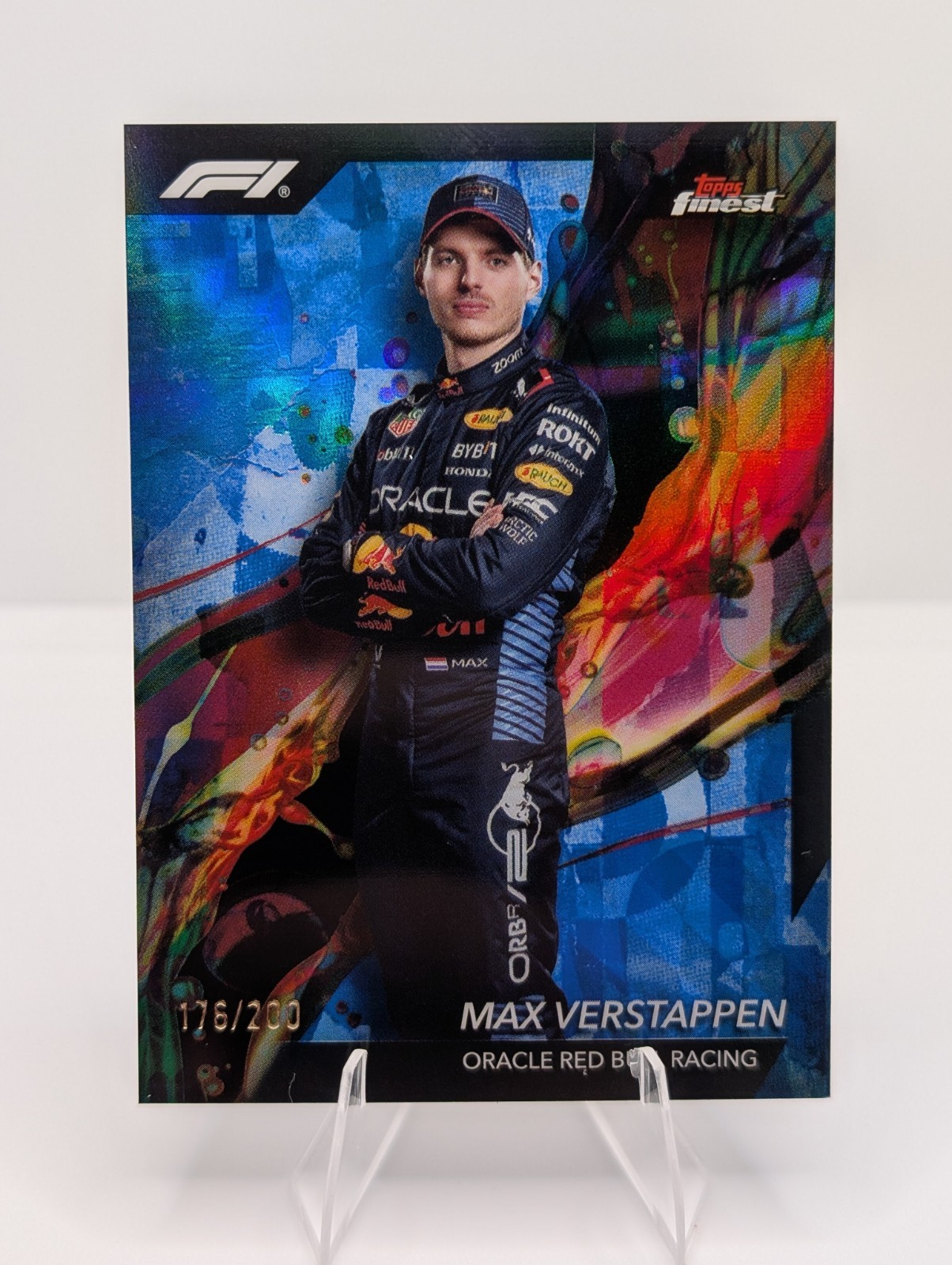 2024 Topps Finest Formula 1 Common Max Verstappen #88 Blue Refractor /200