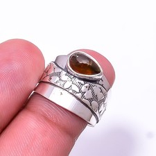 Red Garnet - Mozambique Designer Handmade 925 Sterling Silver Ring s.7 Sku11