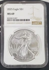 2025 American Silver Eagle "First Strike"-1 oz .999 Fine Silver-NGC MS69 -027
