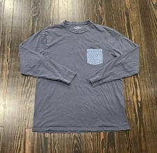Vineyard Vines Long Sleeve Pocket T Shirt Men’s Large Blue Cotton 