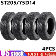 Set Of 4 St20575d14 Tires 205 75 14 Trailer Tires 6 Ply Load Range C Trailer