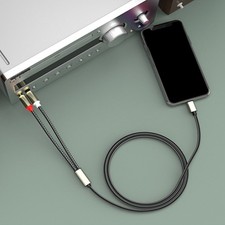 Type C to 2RCA Gold plateds Sound Splitter Cable for High Fidelitys Sound