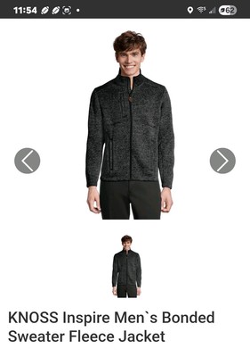 Knoss Mens Blue L Bonded Sweater Fleece Jacket Water Repellent