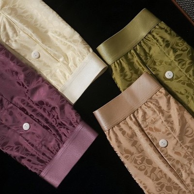 Ice Silk Boxershorts für Herren - Retro Print Loose Fit Daily Wear Trunks
