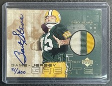 BART STARR 2000 UPPER DECK GJG-BS1 GAME JERSEY GREATS GU PATCH AUTO /200 PACKERS