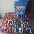 Vintage and 2010s Hot Wheels Matchbox Lot of 55 With 1999 Hot Wheels Carry Case
